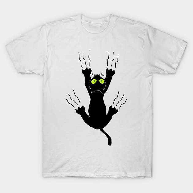 Black Cat T-Shirt by valentinahramov